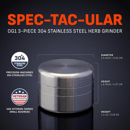 OG1 304 Stainless Steel Sage Herb Grinder for Dried Sage Leaves