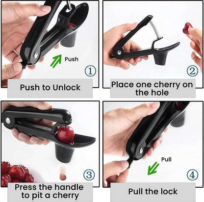 Cherry Pitter, Heavy-Duty Stainless Steel Cherry Pitter Tool, Easy Press
