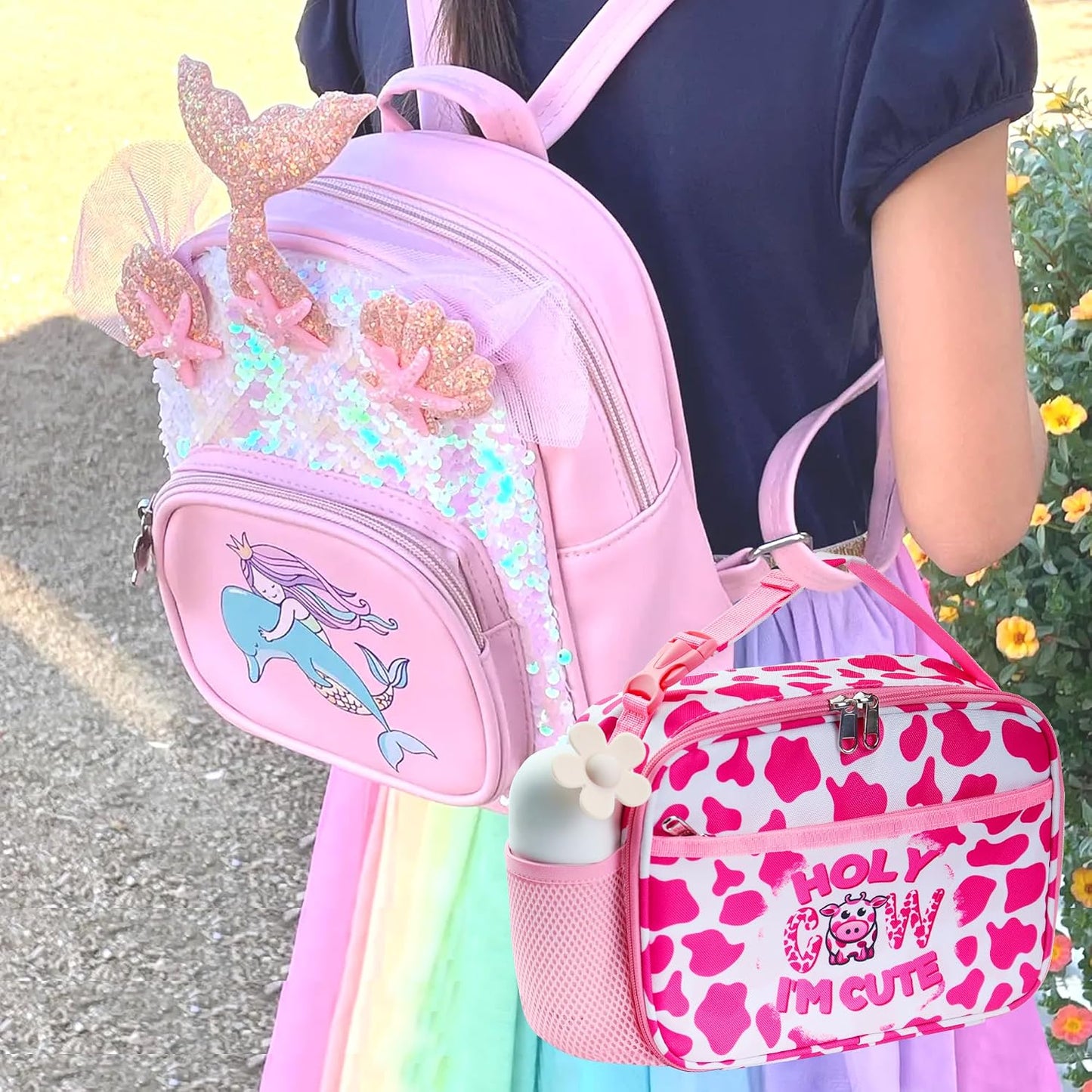 RLGPBON Kids Lunch Bag,Insulated Lunch Box for Girls,Lunch Bag Toddler Teen,School Daycare Cute Travel bags