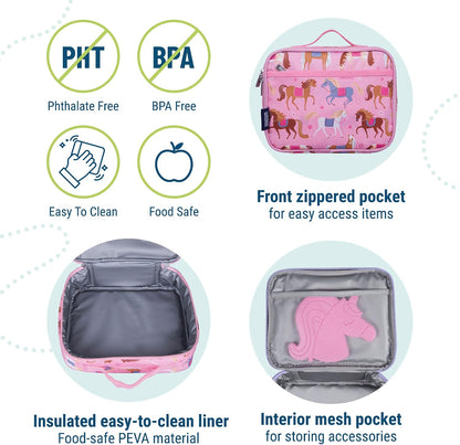Wildkin Kids Insulated Lunch Box, Keeps Food Hot or Cold, BPA-Free with Mesh Pockets & Easy-Clean Lining – Ideal for School, Travel & Daycare – Holographic