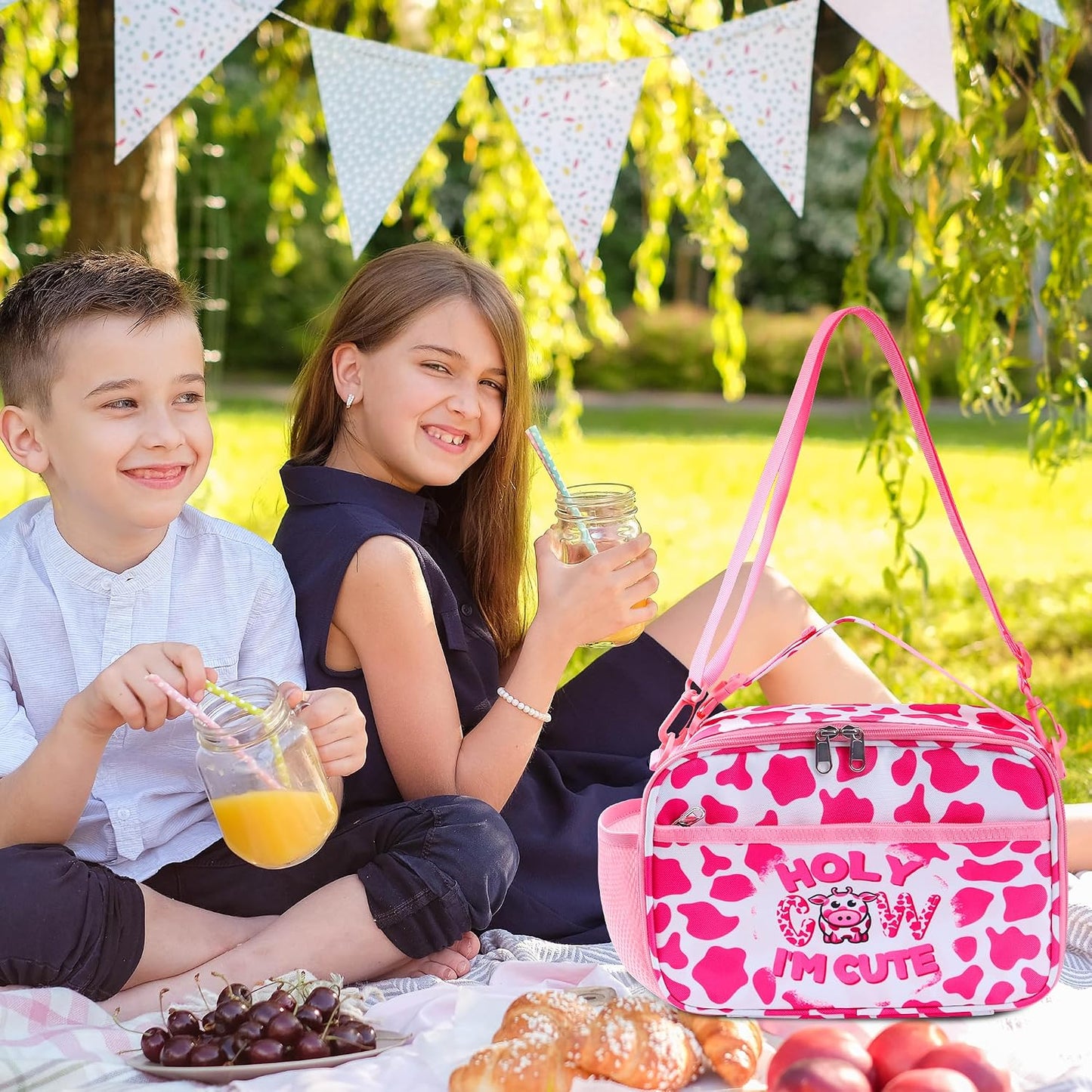 RLGPBON Kids Lunch Bag,Insulated Lunch Box for Girls,Lunch Bag Toddler Teen,School Daycare Cute Travel bags