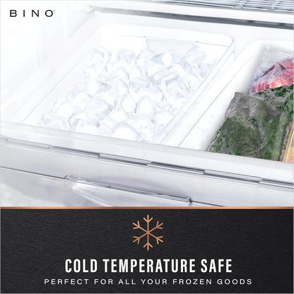BINO | Plastic Bins, Large - 2 Pack | THE LUCID COLLECTION | Multi-Use| Built-In Handles | BPA-Free | Clear Storage Containers | Fridge Organizer | Pantry & Home Organization