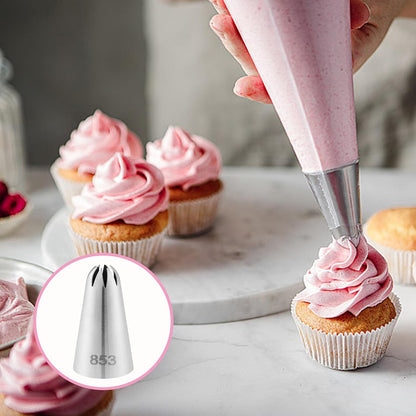 12 PCS Large Piping Tips, Stainless Steel Icing Tips Set for Cupcake Cake