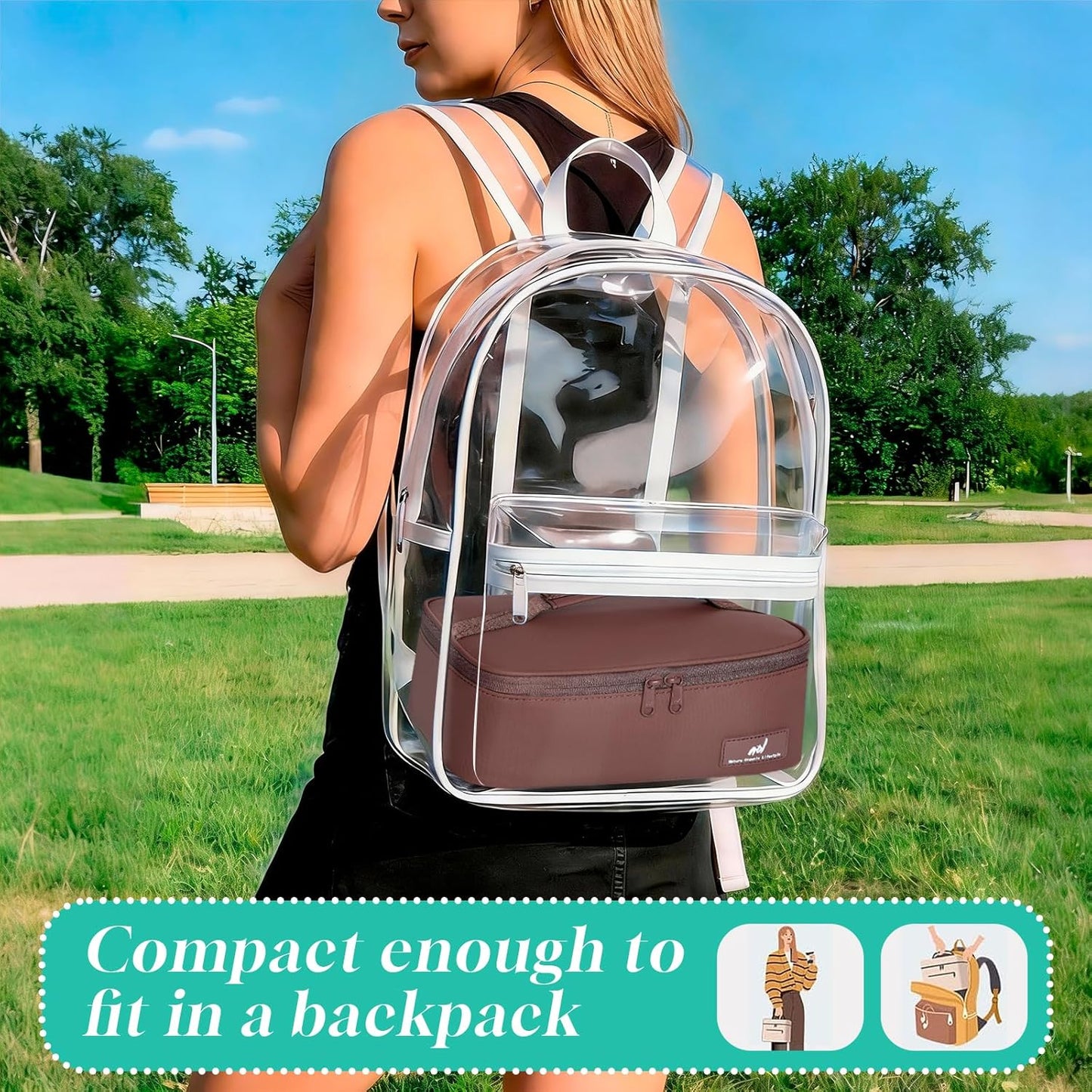 NOL Mini Insulated Lunch Bag for Women Men Kids | Small Leakproof Reusable Lunch Tote | Fits 6 Cans 330ml | Thermal Cooler for Work School Picnic Camping, Navy blue