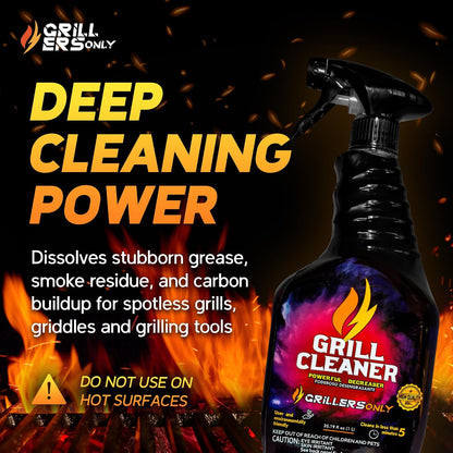Grill Cleaner Spray & Degreaser | Heavy-Duty Grill Spray for BBQ, Griddles & Cast Iron Cleaner - Professional Outdoor Kitchen Formula - 35.2 fl oz.