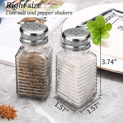 Salt and Pepper Shakers Set,Farmhouse Glass Spice Jars Kitchen Gadgets