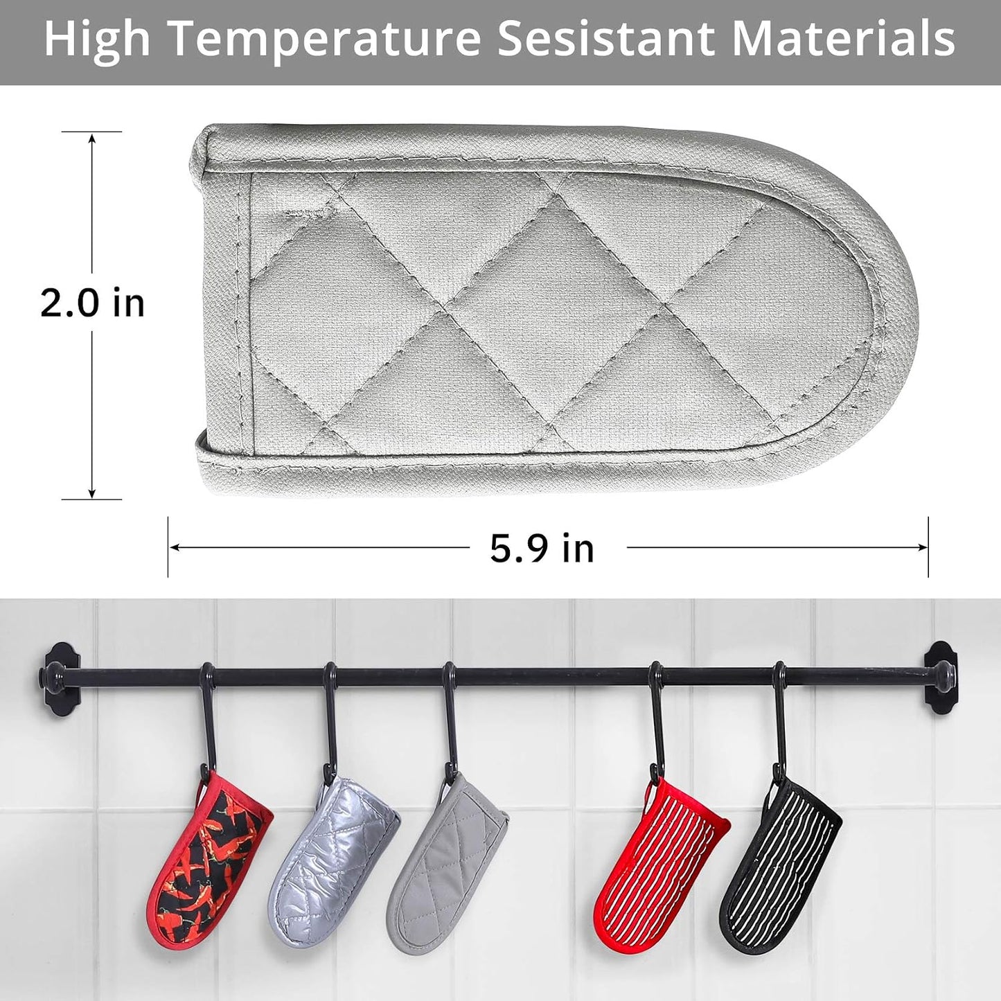 Cast Iron Skillet Handle Covers,Pot Handle Covers Heat Resistant,Pot Holders for Kitchen Heat Resistant,Machine Washable Handle Mitts 2 PCS(Striped)