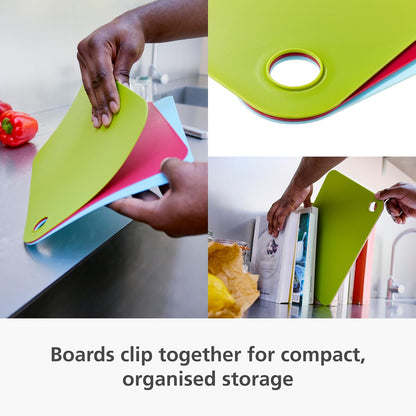Joseph Joseph Pop Flexible Cutting Board Chopping Mats, 3-Piece Set