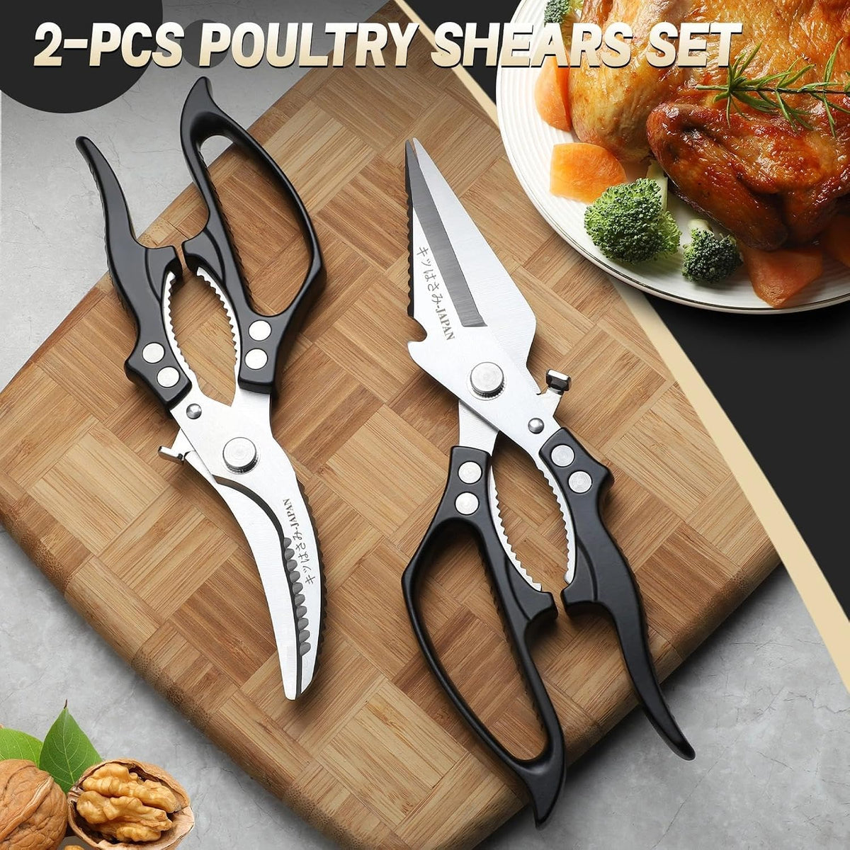 Freelander Kitchen Scissors Set - All Purpose Heavy Duty Poultry Shears