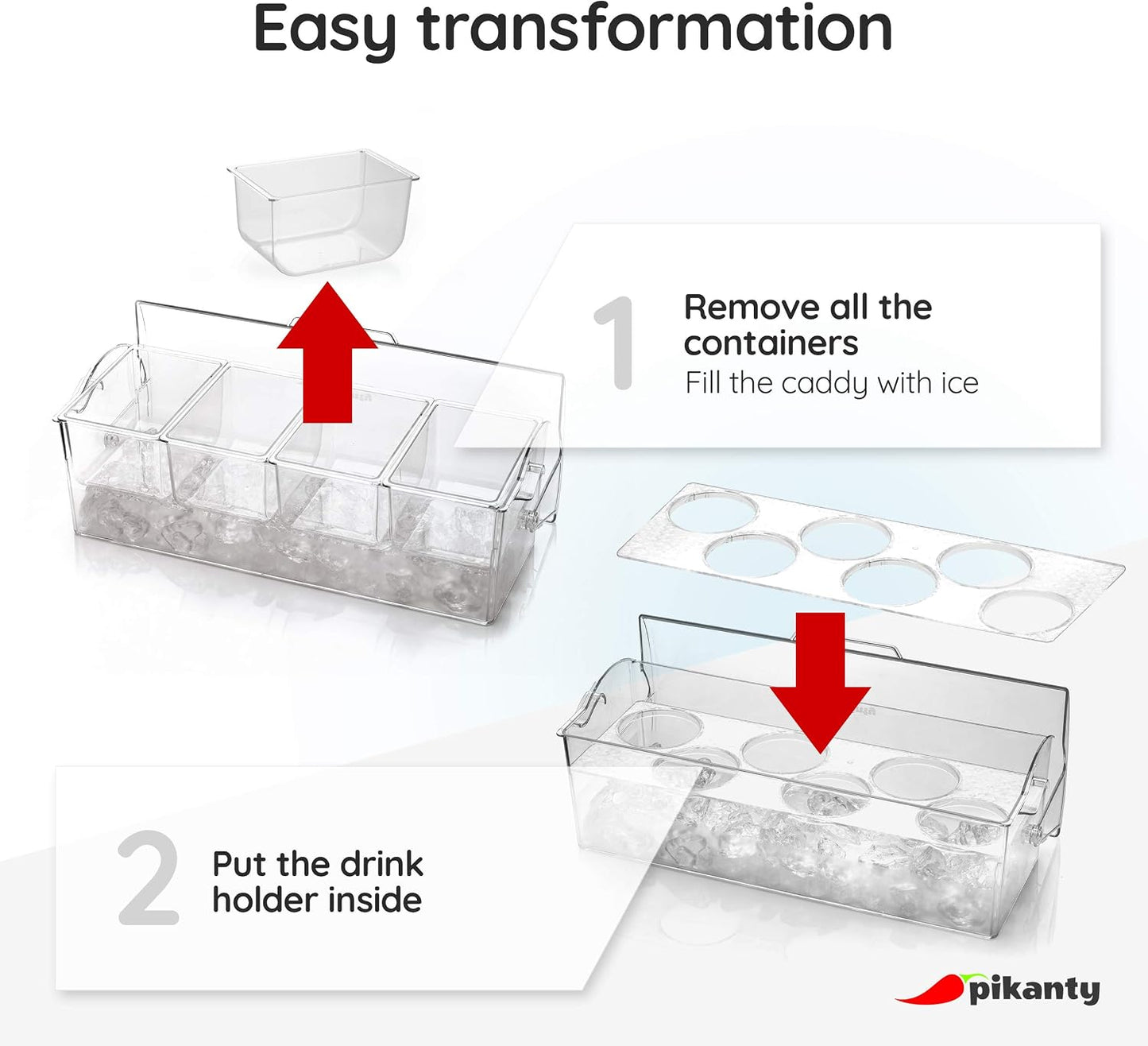 Pikanty Clear Refrigerator Organizer Bin with Handles — 15 Inch Stackable Fridge and Pantry Storage Container for Snacks, Produce, Cans, Yogurt, Condiments, Dishwasher and Freezer Safe, Made in USA