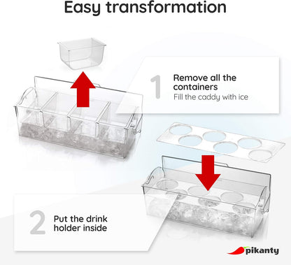 Pikanty Clear Refrigerator Organizer Bin with Handles — 11 Inch Compact Stackable Fridge and Pantry Storage Container for Snacks, Yogurt, Condiments, Dishwasher Safe, Made in USA