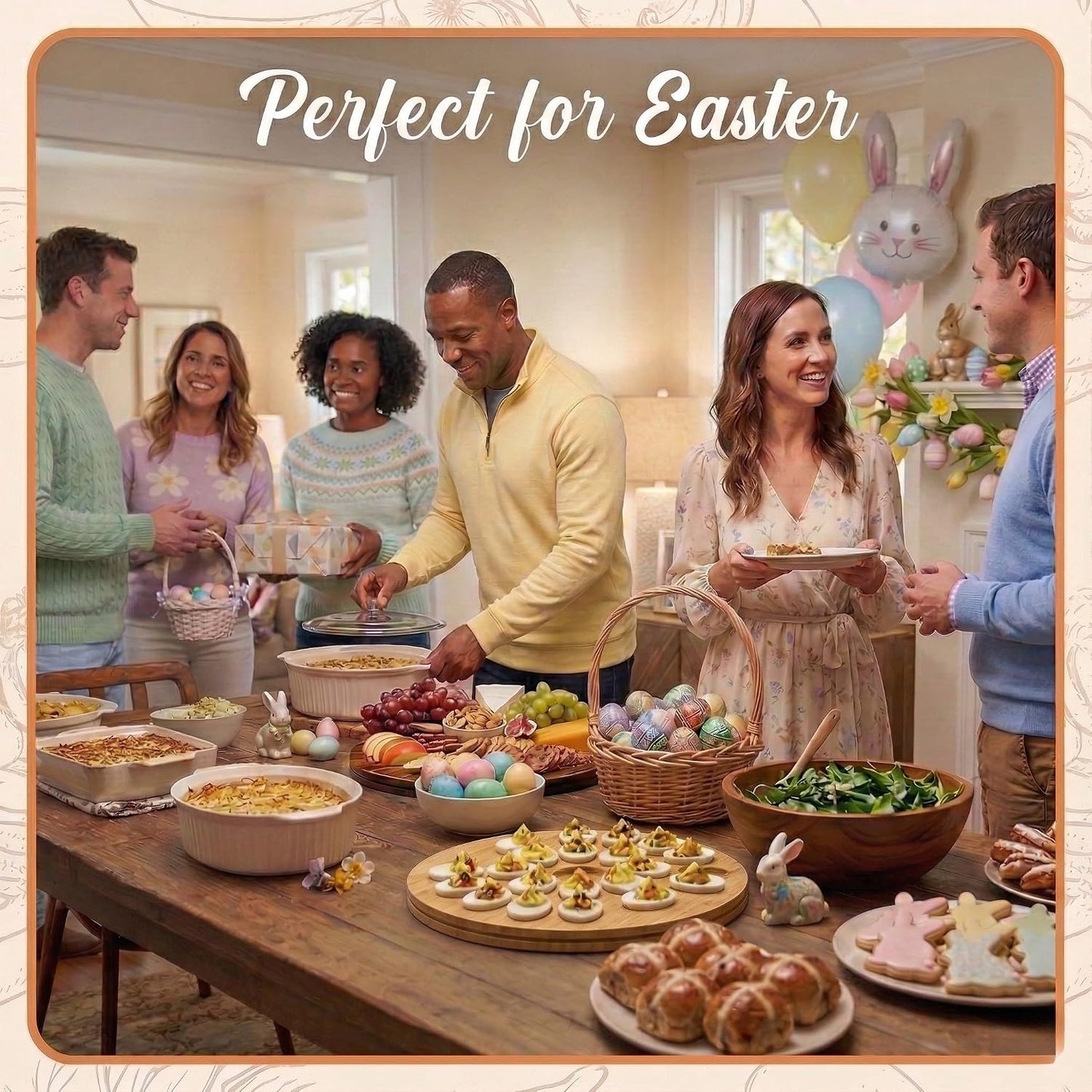 Trauful Deviled Egg Carrier with Lid and Handle | Reversible | Wooden Portable Deviled Egg Containers with Lid for Party Travel | Covered Platter Tray Holder | Holds 22 Eggs, Acacia Wood