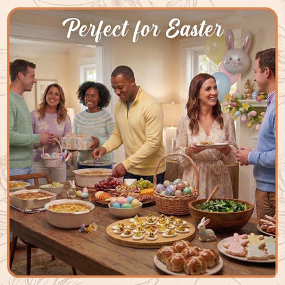 Trauful Deviled Egg Carrier with Lid and Handle | Reversible | Wooden Portable Deviled Egg Containers with Lid for Party Travel | Covered Platter Tray Holder | Holds 22 Eggs, Acacia Wood