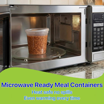 Food Storage Containers [10 Set] x [32 oz] Plastic Deli Containers with Lids Soup Meal Prep Containers | BPA Free | Stackable | Leakproof | Microwave/Dishwasher/Freezer Safe (10 Set, 32 oz)