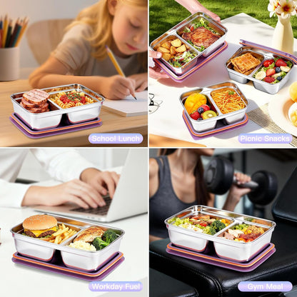 GIUOIDUO stainless steelFood Storage Containers setsstorage box with lidfreezer FrozenKitchen tray with lidOven plateSide dish plate Freezer & Dishwasher Safe