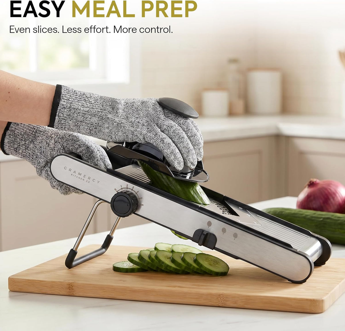 Gramercy Mandoline Slicer for Kitchen, Adjustable V-Blade, 36 Slice Options
