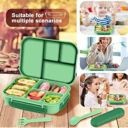 Amathley Lunch Box Kids,Bento Box Adult,Leakproof Lunch Containers for Adults/Kids/Toddler,1200ML-4 Compartments bento Lunch box with Utensil,Microwave & Dishwasher & Freezer Safe (Pink Berry)