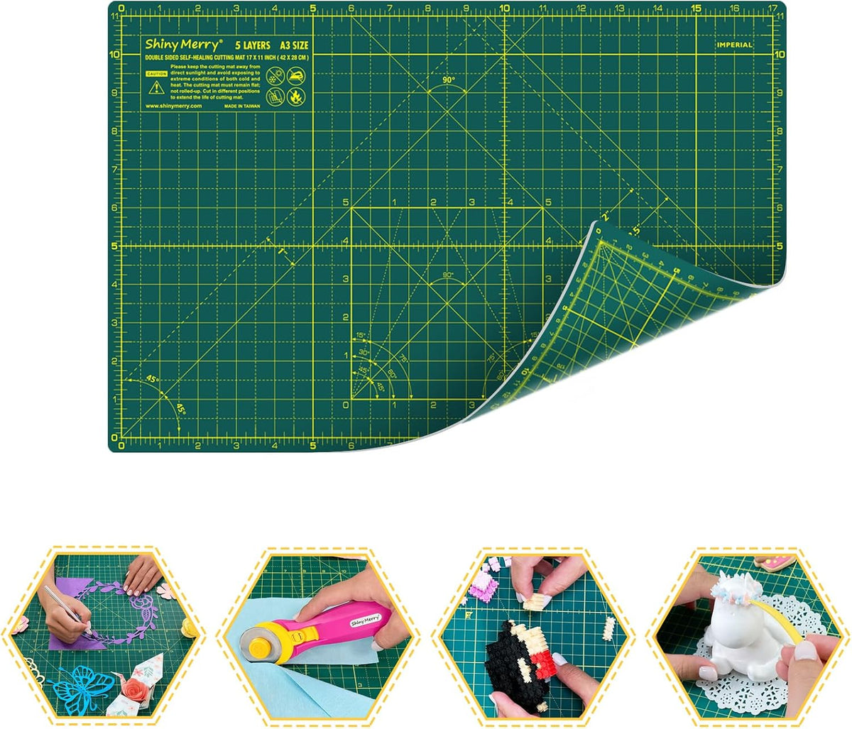 Self Healing Cutting Mat A3 12"x 18" Double Sided Pink Mat
