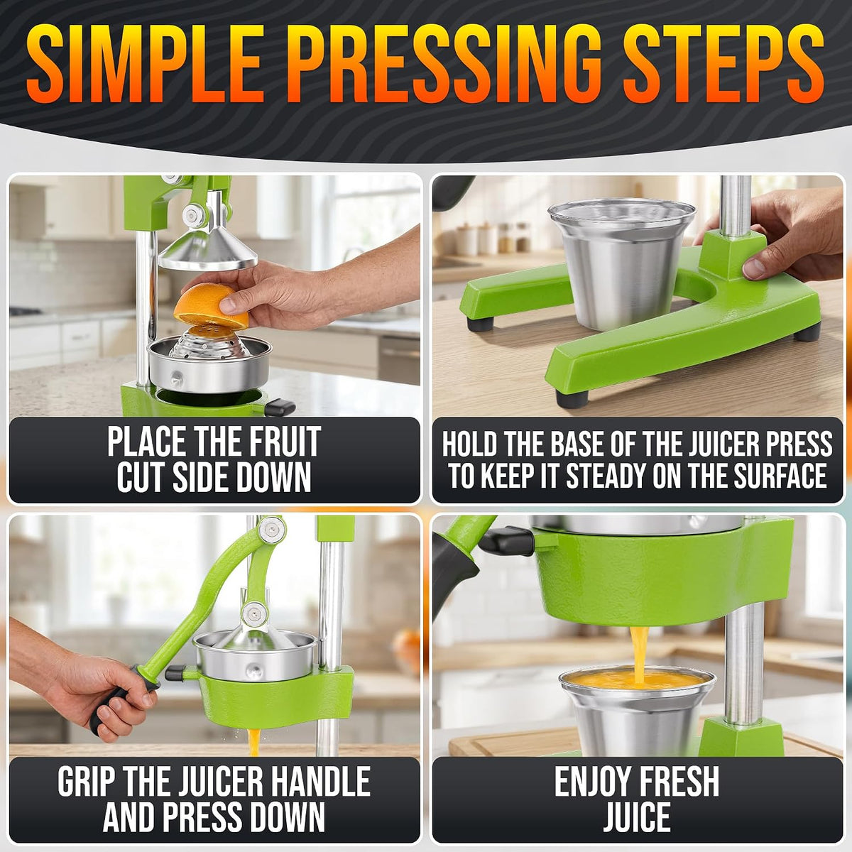 NADOBA Lemon Squeezer and Lime Squeezer, Max Extraction Citrus Hand Juicer