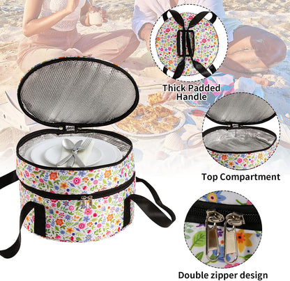 Casserole Carrier,Insulated Pie Carrier with Lid and Handle,Pie Carrier for Transport Pie Holders for Multiple Pies,Pie Carrying Case Casserole Carriers for Hot or Cold Food Picnic Pizza.12.5 Inch