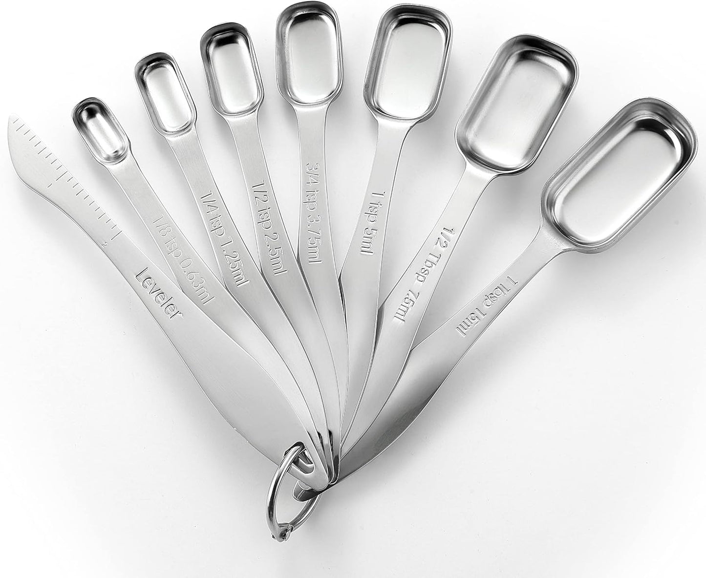 Spring Chef Stainless Steel Measuring Cups and Spoons Set of 14 with Leveler, Nesting Kitchen Metal Measuring Cups and Spoons Set for Dry and Liquid Ingredients, Perfect for Cooking & Baking