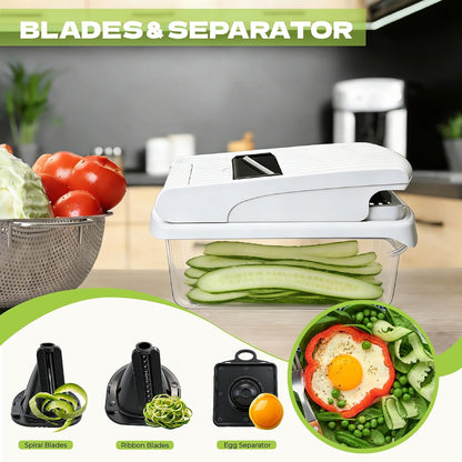 Veggie Chopper & Onion Dicer, Spiralizer, Container, Safety Glove