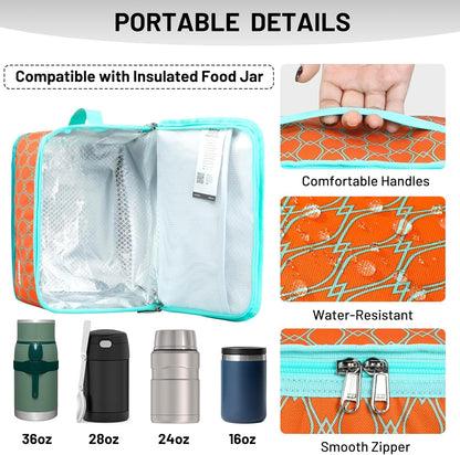 MIER Small Lunch Bag for Kids & Adults Compact Insulated Lunch Box Portable Thermal Mini Cooler for Work School Travel, Bluesteel