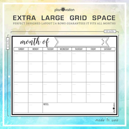 Magnetic Calendar for Refrigerator - Magnetic Dry Erase Calendar for Kids, Teens & Adults, Monthly and Weekly Planner Whiteboard - 12 x 16in (Grey)
