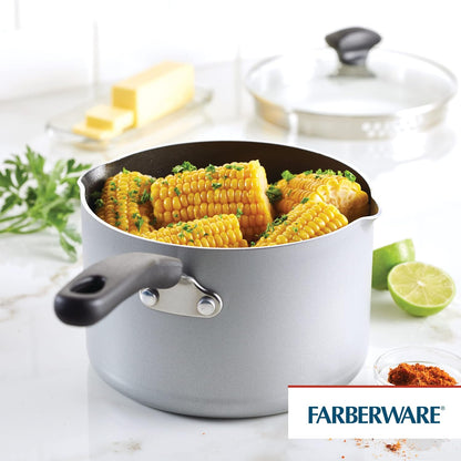 Farberware Cookstart DiamondMax Nonstick Straining Saucepan, 3-Quart, Black