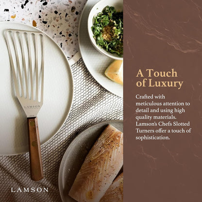 Lamson Fish Spatula, Slotted Metal Turner, 3 x 6 In, Right Hand | Ultra Durable composite handle, dishwasher safe; flexible stainless blade; a dedicated left-handed model is available