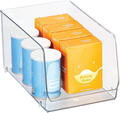 iDesign Clear Plastic Stackable Open Front Storage Bin, Easy Access Organizer for Pantry or Cabinet, 2-Pack