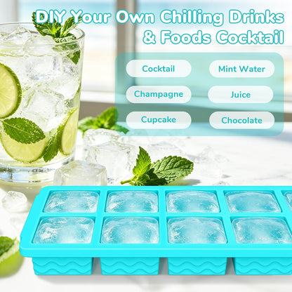 Doasuwish Silicone Freezer Molds for Soup with Lid – 1-Cup Soup Container Style Ice Cube Trays for Freezer, Meal Prep & Food Storage, Freeze 250mL/125mL Portions – 2 Pack