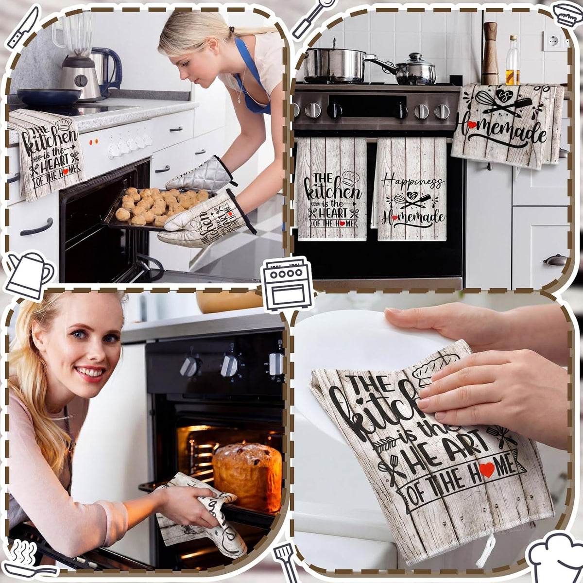 Sratte 6 Pcs Farmhouse Kitchen Decor Accessories Set