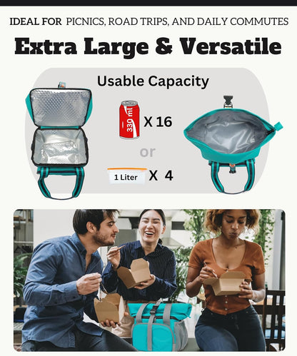 SUNNY BIRD Dual Compartment Lunch Bag Insulated Lunch Box for Women and Men (Purple)