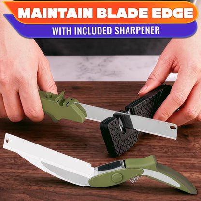 2 in 1 Kitchen Scissors for Food with Knife Sharpener (Grey)