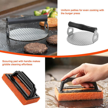 DY DECENT FAMILY 40PCS Griddle Accessories Kit, Flat Top Grill Accessories Set for Outdoor Barbecue. Griddle Accessories Set with Basting Cover, Spatula, Scraper, Burger Press, Tongs, Cleaning Kit