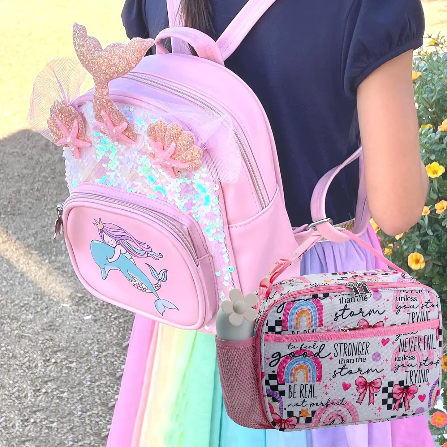 RLGPBON Kids Lunch Bag,Insulated Lunch Box for Girls,Lunch Bag Toddler Teen,School Daycare Cute Travel bags