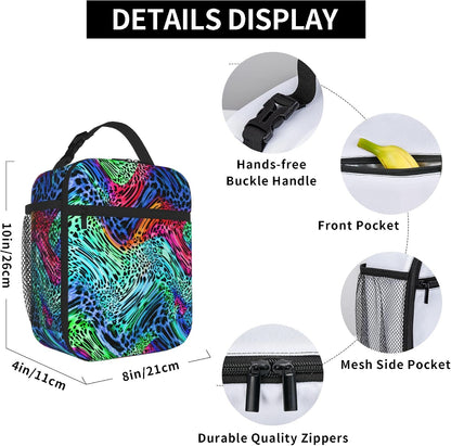 Dinosaur Volcano Insulated Lunch Bag for Women & Men, Reusable Leak-Proof Lunch Box with Cooler Compartment, Lunch Tote for Adults Work Travel Picnic Durable & Washable