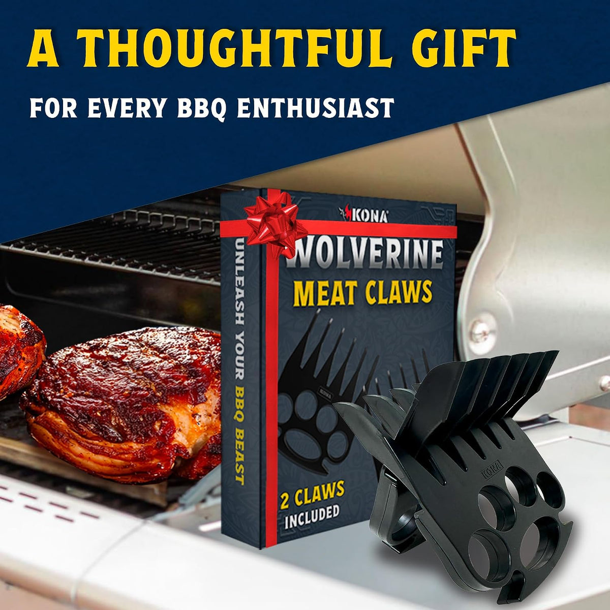 Kona Wolverine Shredder Claws – Heavy Duty BBQ Tools for Pulled Pork, Chicken, Beef – Grill Accessories for Shredding Meat