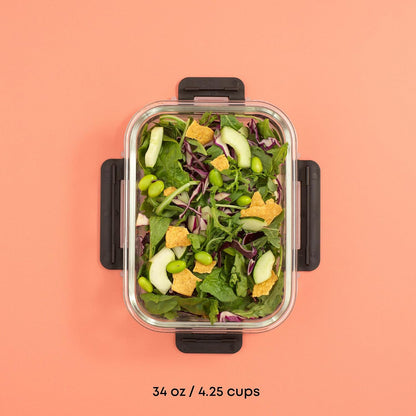 JoyJolt Glass Food Storage Containers with Lids. 5 Pack Glass Meal Prep Containers Reusable 35oz Single Compartment Airtight Container Set. Lunch Containers for Adults and Kitchen Storage Containers