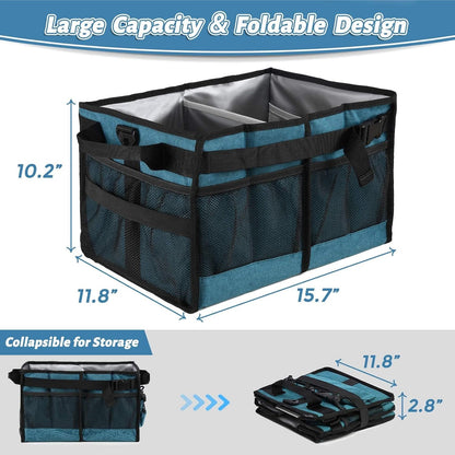 Lorbro Grill Caddy, BBQ Caddy with Paper Towel Holder, Portable Picnic Basket for Utensil and Condiment, Barbecue Grilling Tool Accessories Storage Organizer for Outdoor Griddle, Tailgate, Camping, RV