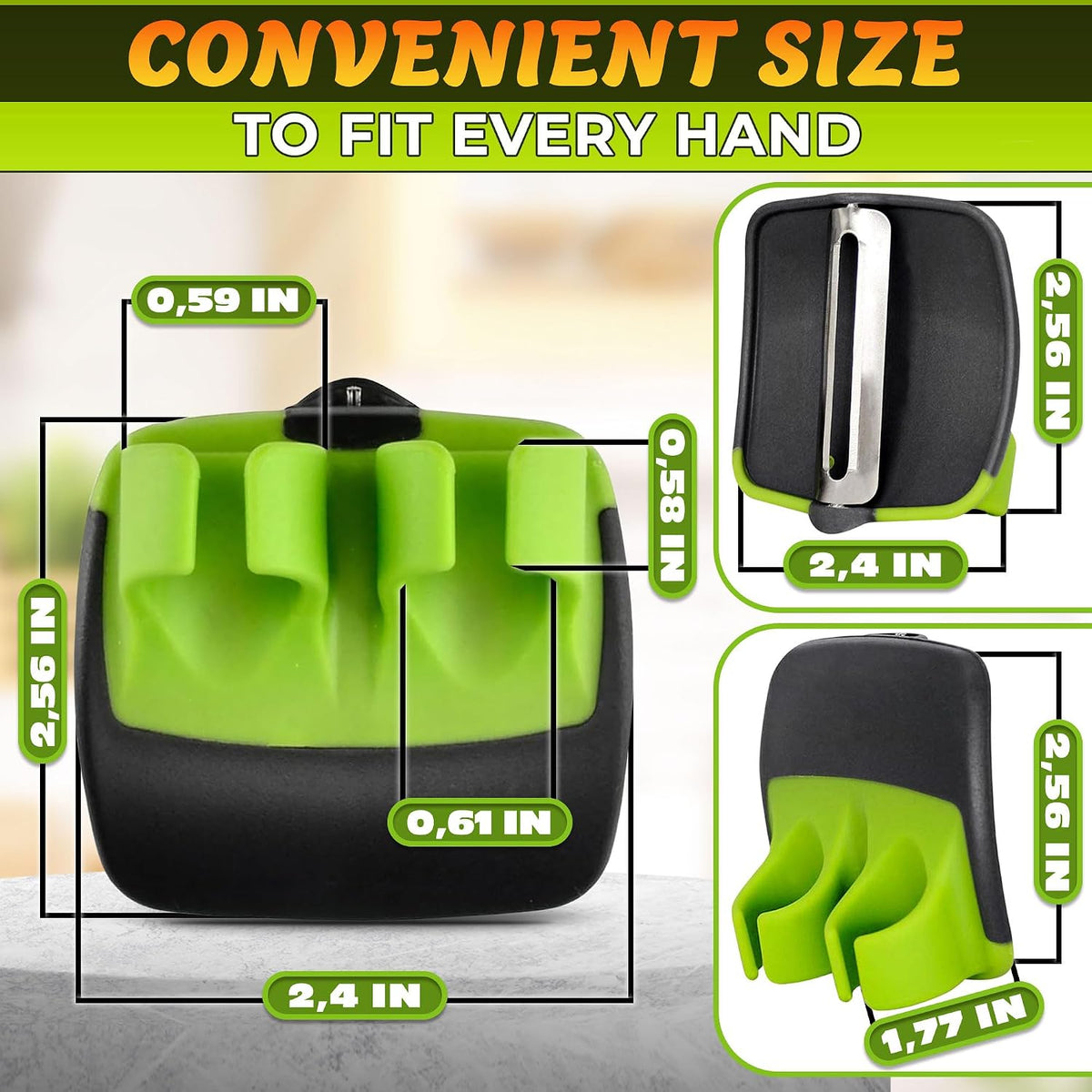Palm Peeler for Vegetables with Double-Sided Stainless Steel Blades