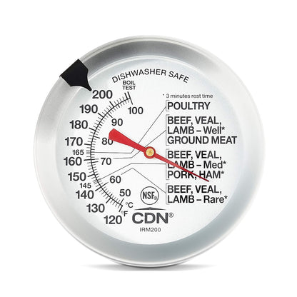 CDN Ovenproof Meat Thermometer | NSF® Certified | ProAccurate® | 1.75" Dial | For Oven & Grill Cooking | Durable Stainless Stem | Fast & Accurate Readings | IRM190