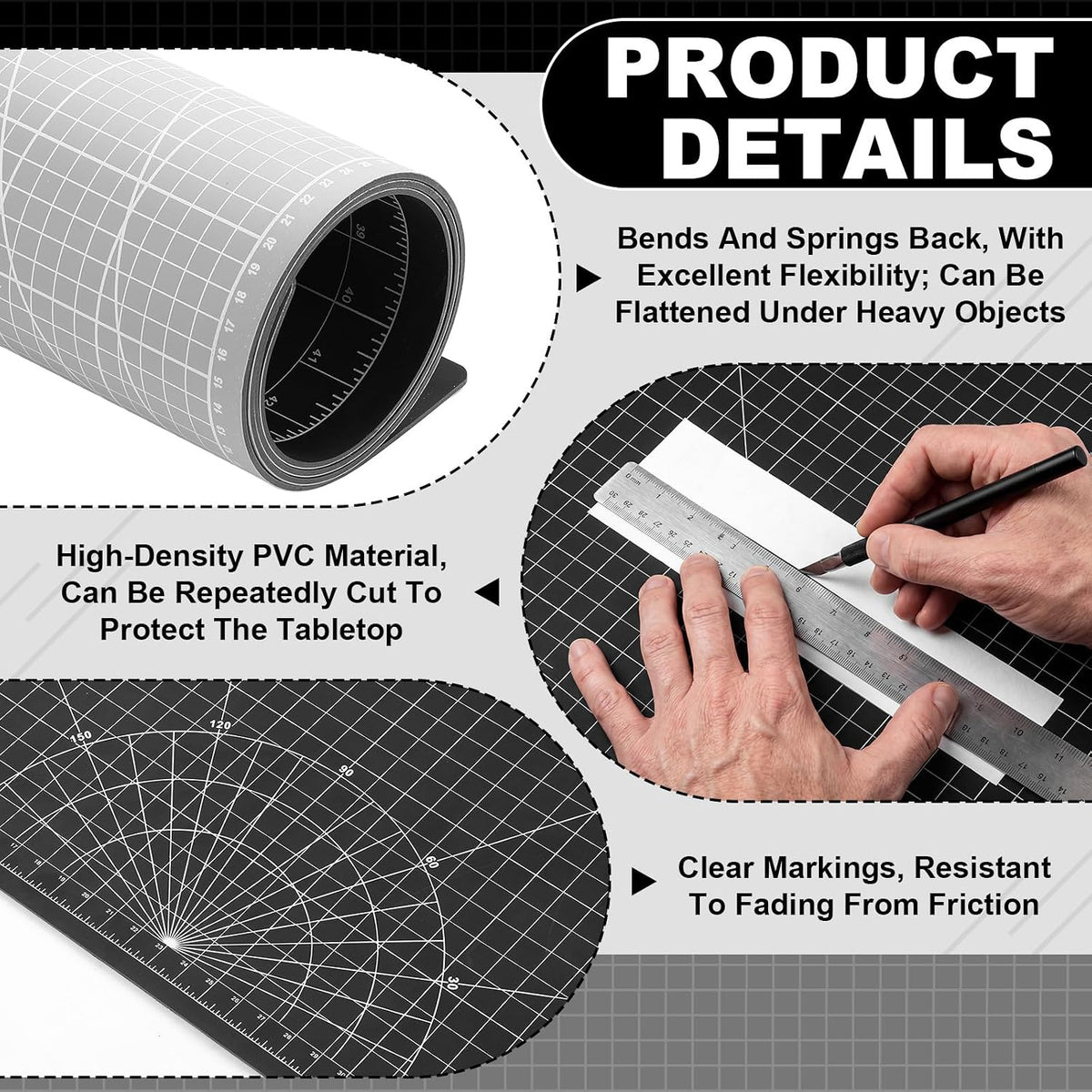 Pangda 1 Pcs 36 x 48 in Large Self Healing Cutting Mat for Sewing, Green