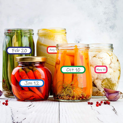 Outus 320 Pcs Waterproof Removable Labels with Makers Pen Self Adhesive Label Stickers for Water Bottles Spice Food Containers Jars Pantry Restaurant Storage(Colorful)