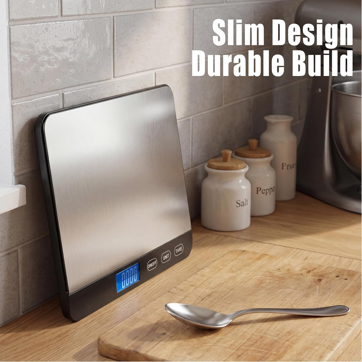 Food Scale 44lb/20kg, Extra-Large Platform Digital Kitchen Scale, 1g/0.1oz High Precision, Stainless Steel/Tempered Glass, Weight Grams and oz for Cooking Baking Meal Prep Sourdough Bread