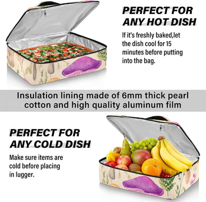 Casserole Carriers for Hot or Cold Food Reusable Casserole Dish Carrier Insulated Thermal Large Capacity Durable Perfect for Party Camping Family Gatherings Yellow Fish - Colors A