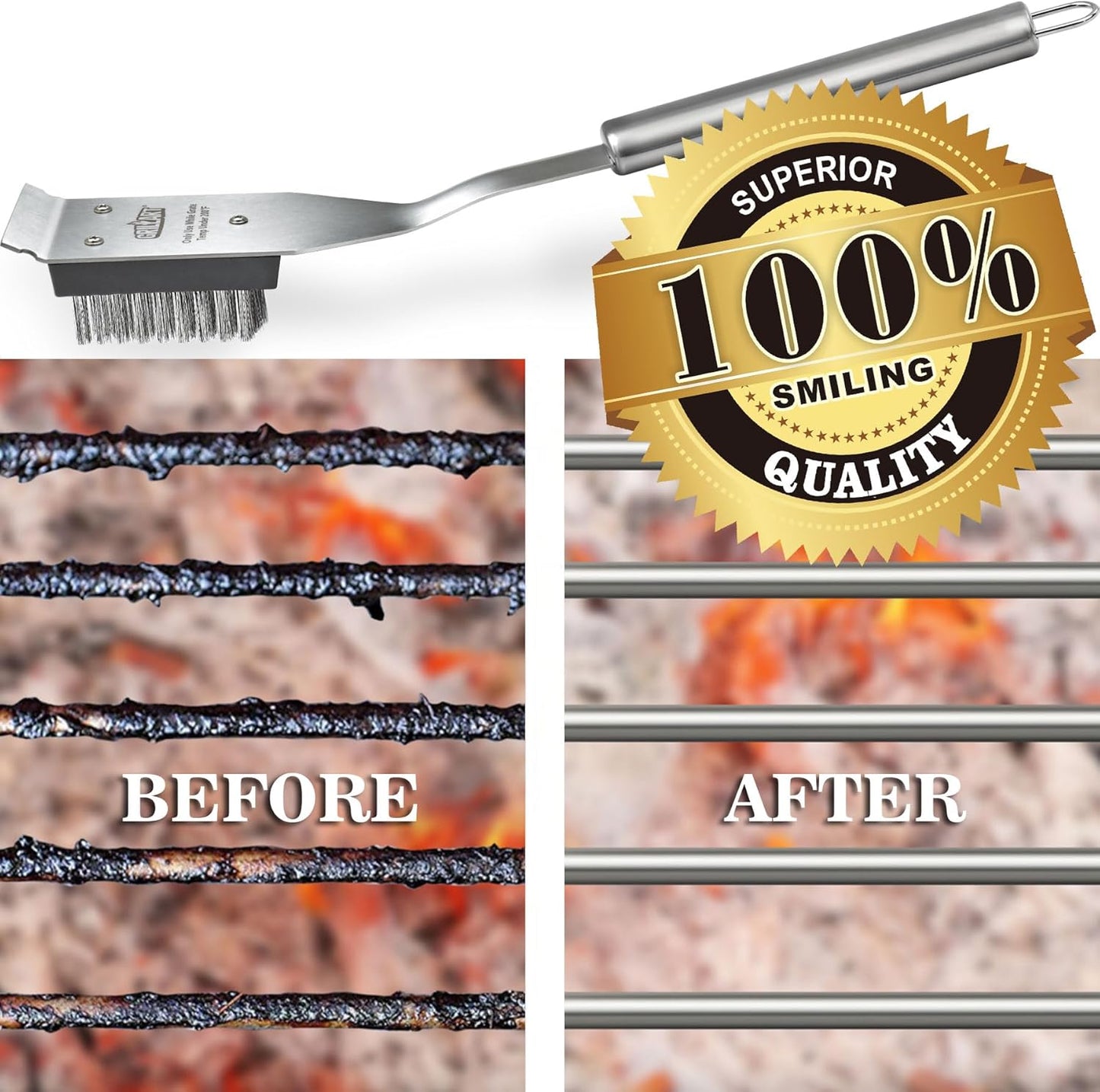 GRILLART Grill Brush Bristle Free, Safe Grill Brush for Outdoor Grill, SteamWizards BBQ Grill Cleaning Brush Kit, Replaceable Head Grill Scraper Tool, Grill Cleaner BBQ Accessories, Gifts for Men/Dad