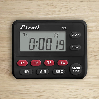 Escali Extra Loud Display Digital Kitchen Timer with Clock Mode, Recall Timer Magnetic Back