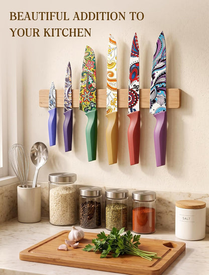 Astercook Paisley Pattern Knife Set with Cover
